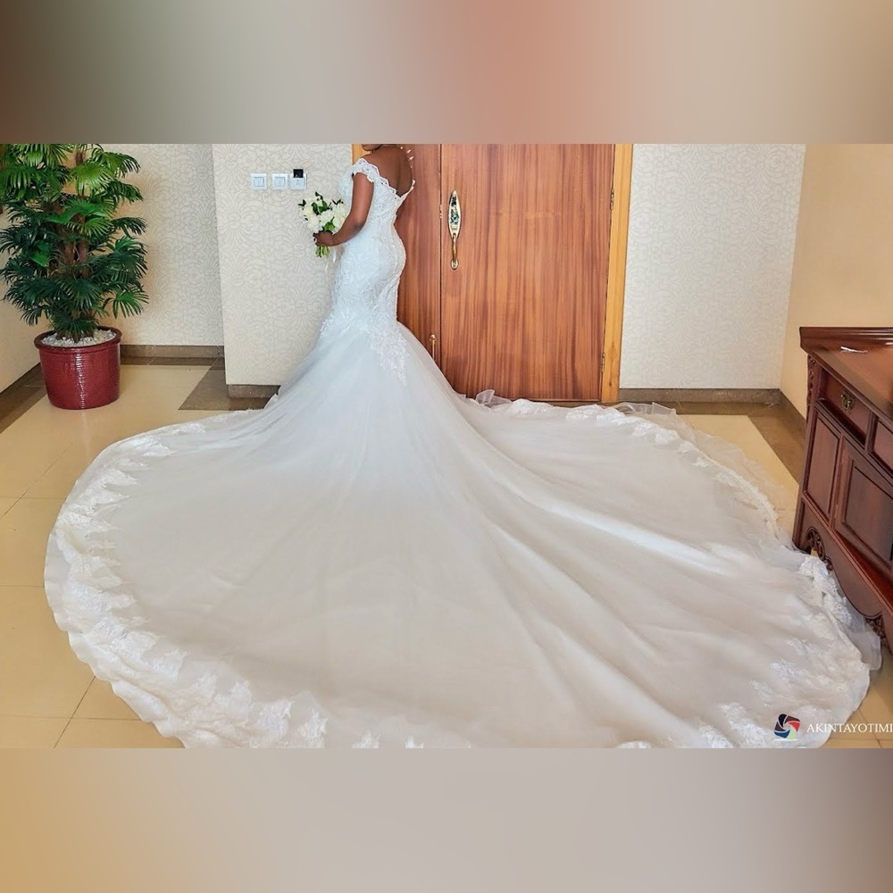 Cathedral length Custom  Wedding Dress